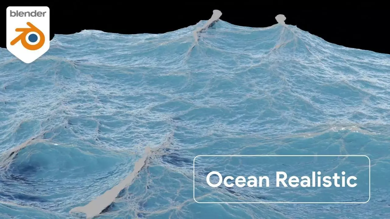 Create an Ocean Realistic in Blender 3D model_0