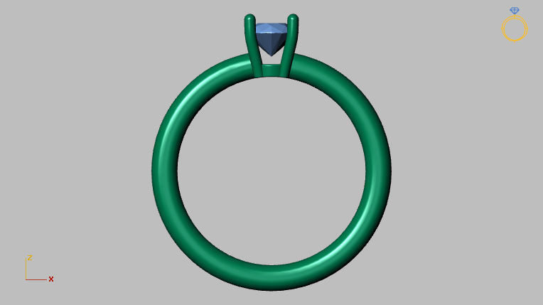 Solitaire Ring 5 00mm Gem 3D print model_10