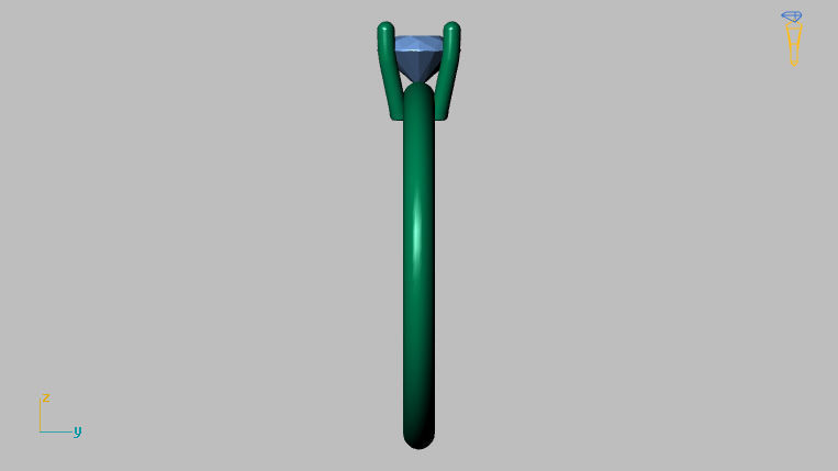 Solitaire Ring 5 00mm Gem 3D print model_11