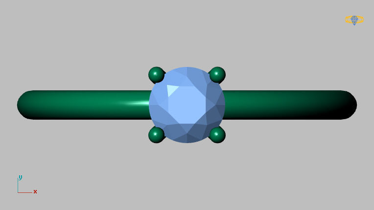 Solitaire Ring 5 00mm Gem 3D print model_8