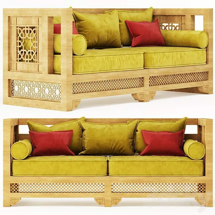arabic sofa 3D model_0