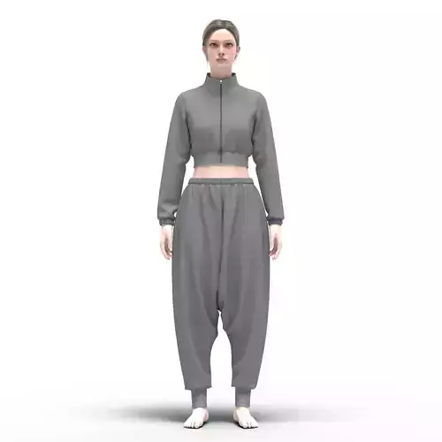 Women outfit jumper harem pants Clo3d Marvelous Designer