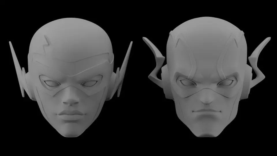 THE FLASH AND KID FLASH HEAD SCULPT 3D print model_0