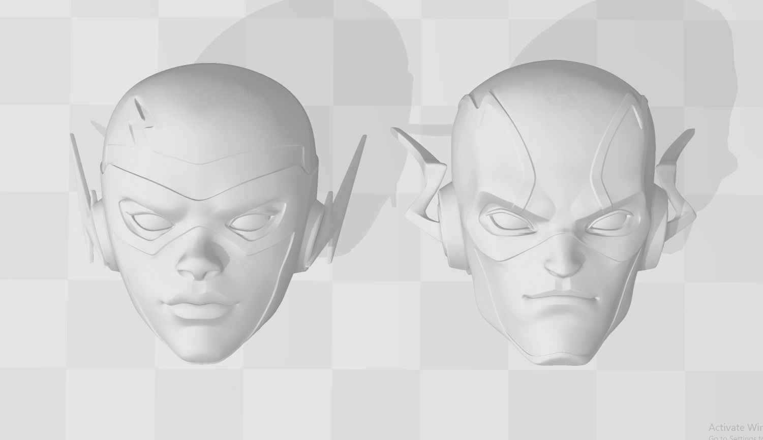 THE FLASH AND KID FLASH HEAD SCULPT 3D print model_10