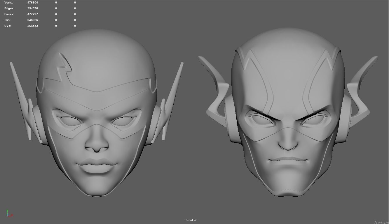 THE FLASH AND KID FLASH HEAD SCULPT 3D print model_9