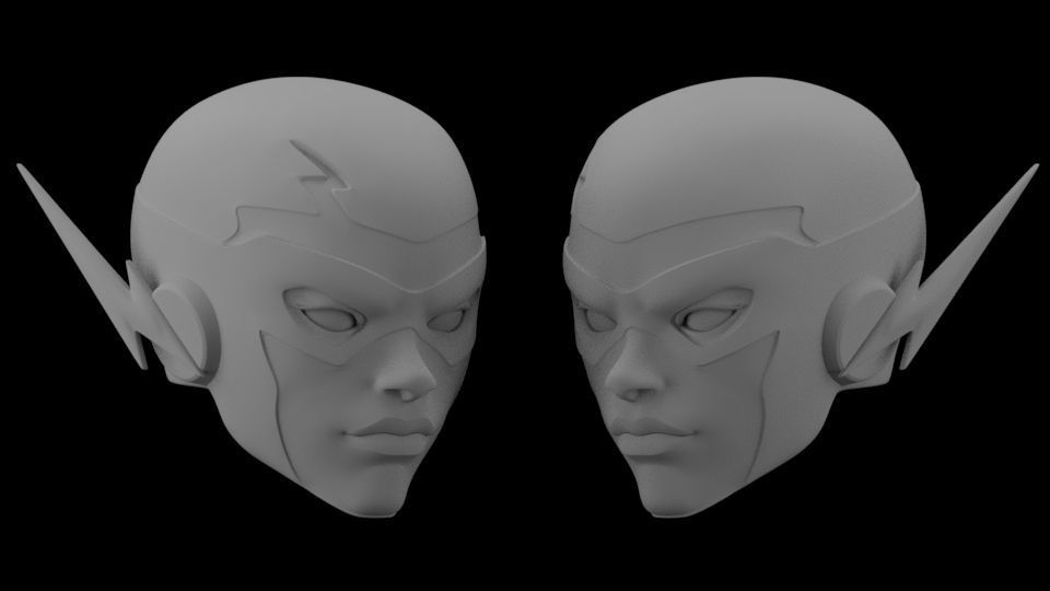 THE FLASH AND KID FLASH HEAD SCULPT 3D print model_5