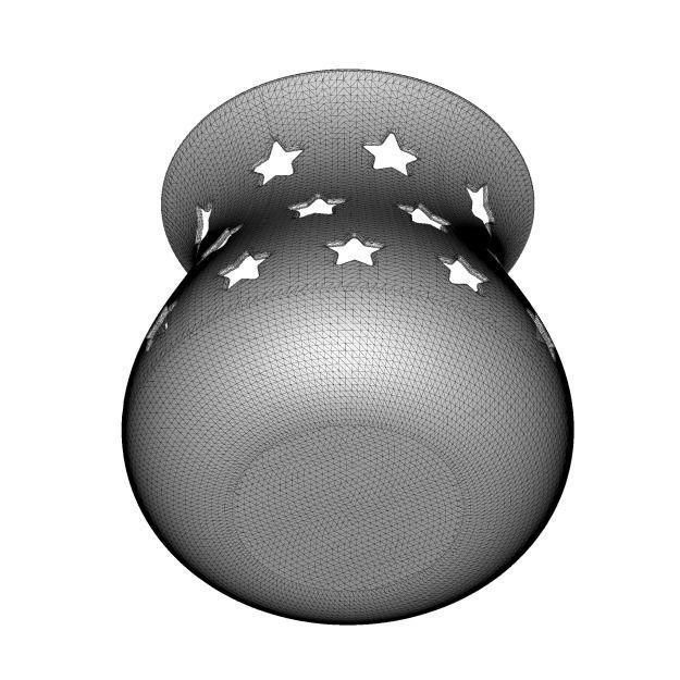 Transparent Star Flower Vase 3D model_5