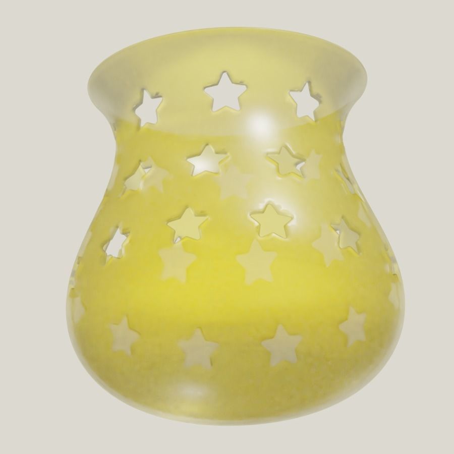 Transparent Star Flower Vase 3D model_2