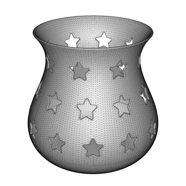 Transparent Star Flower Vase 3D model_4