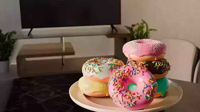 Realistic Donuts 3D model