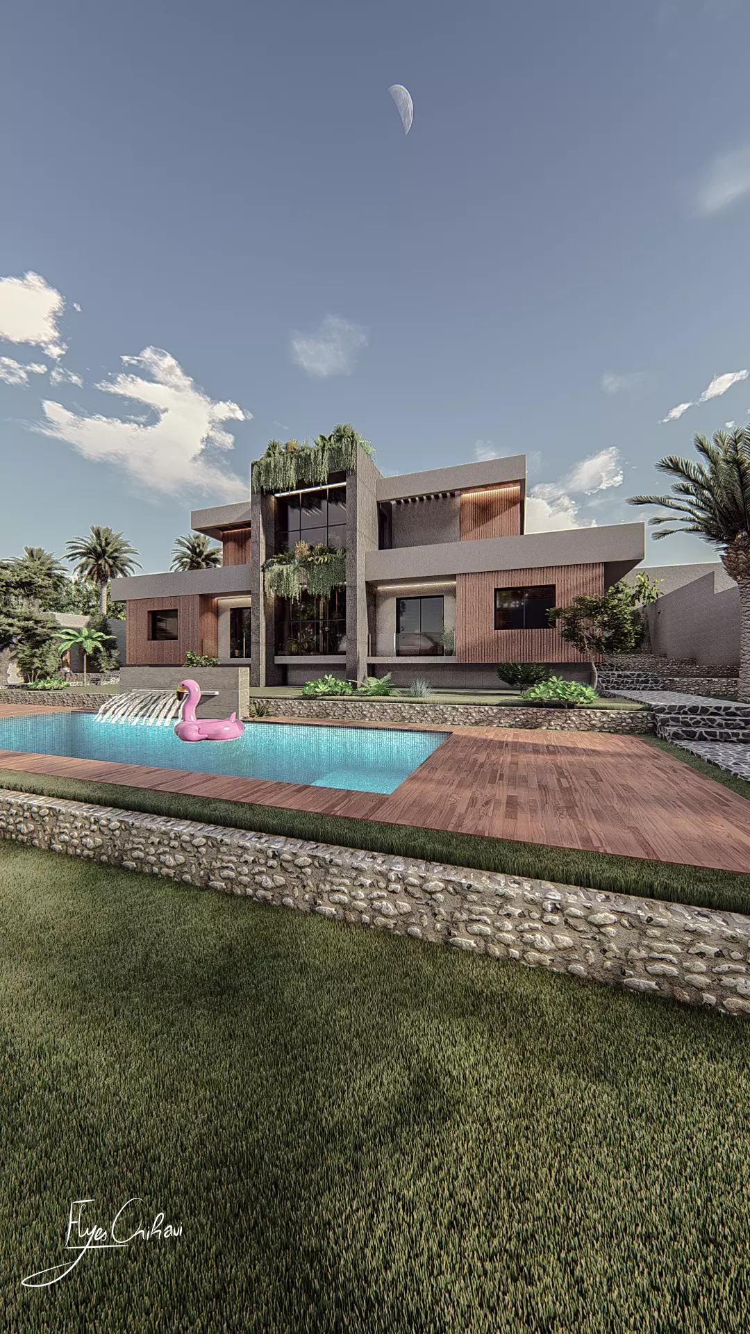 Luxurious Villa in Verdant Surroundings 3D model