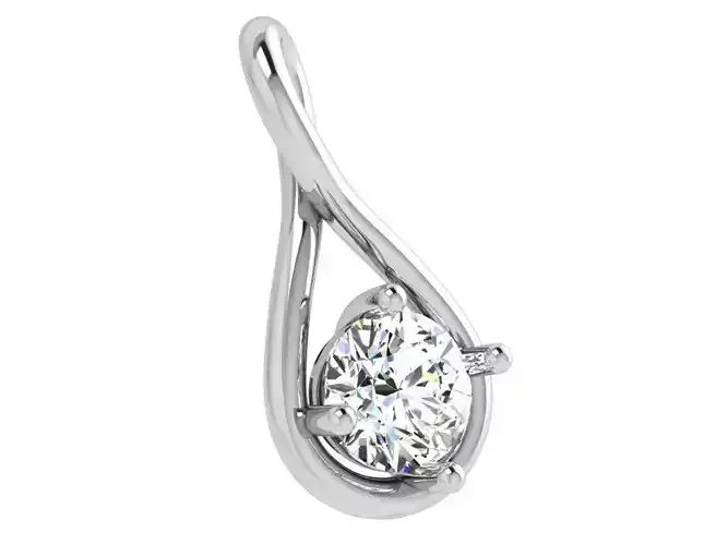 Round Diamond Teardrop Pendant 4524