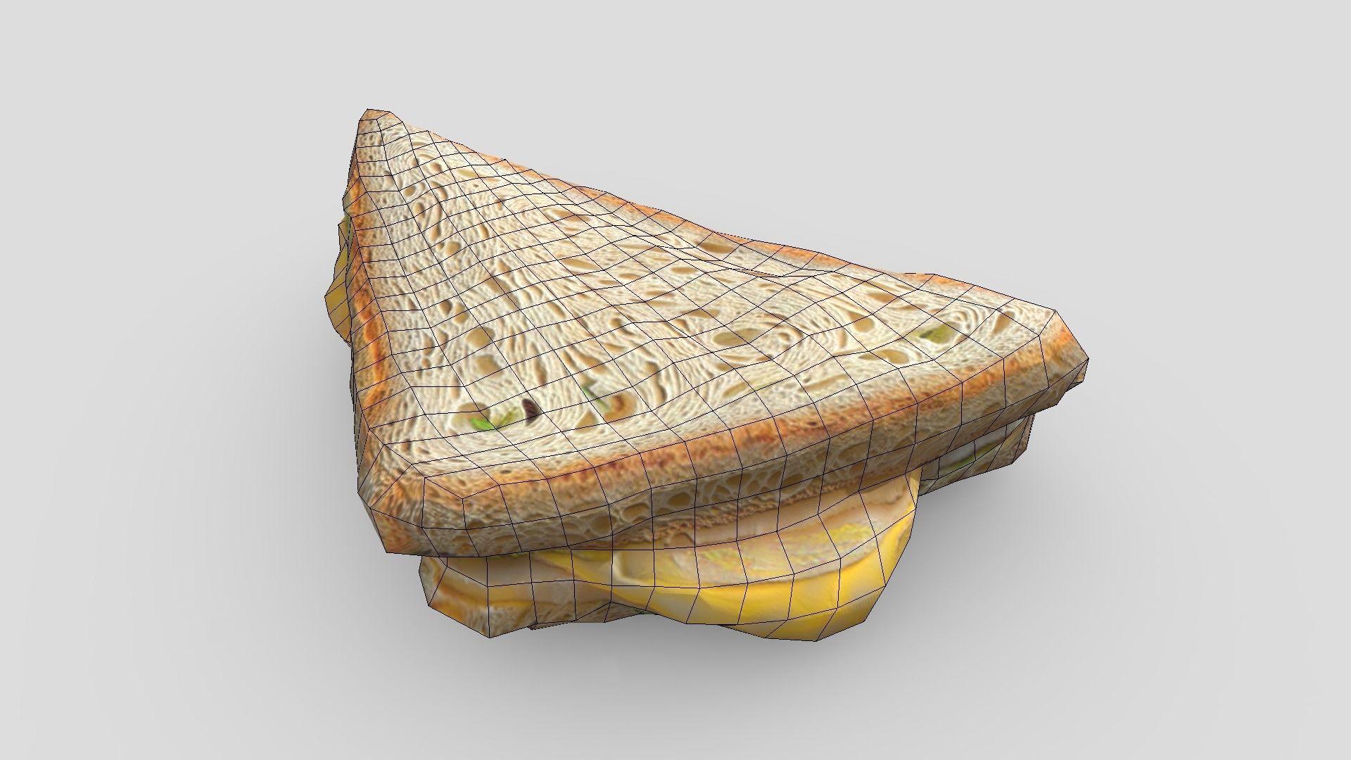 Slice of a Sandwich Low-poly 3D model_8