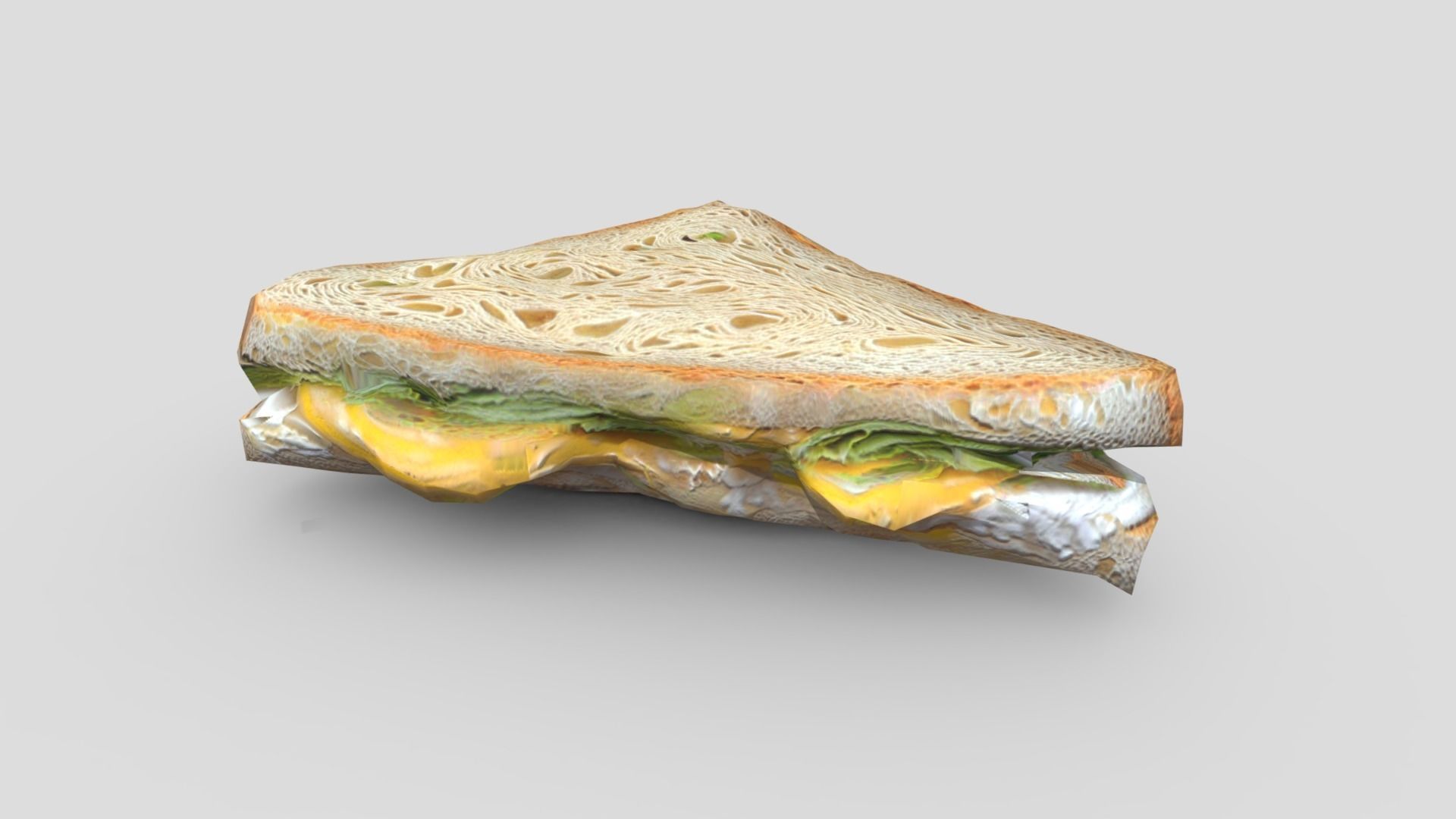 Slice of a Sandwich Low-poly 3D model_3