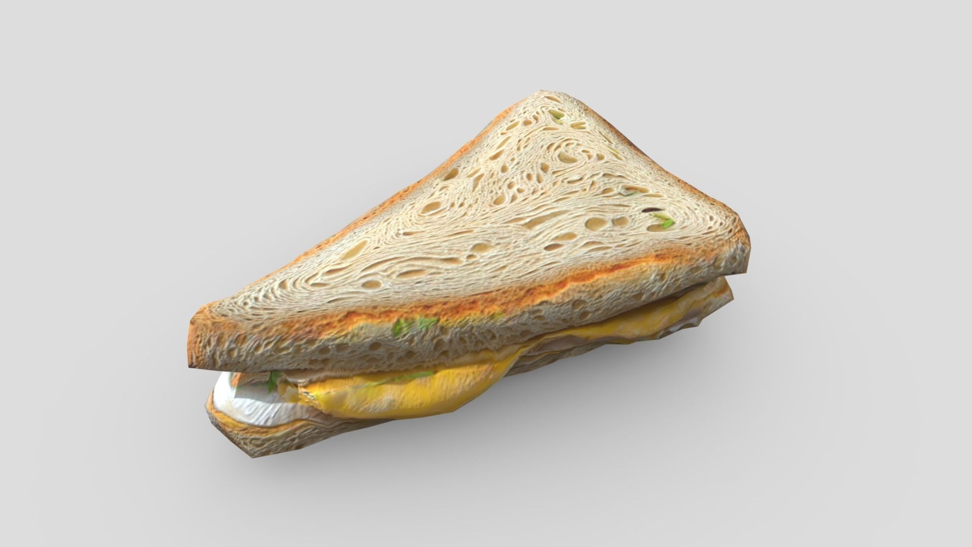 Slice of a Sandwich Low-poly 3D model_5