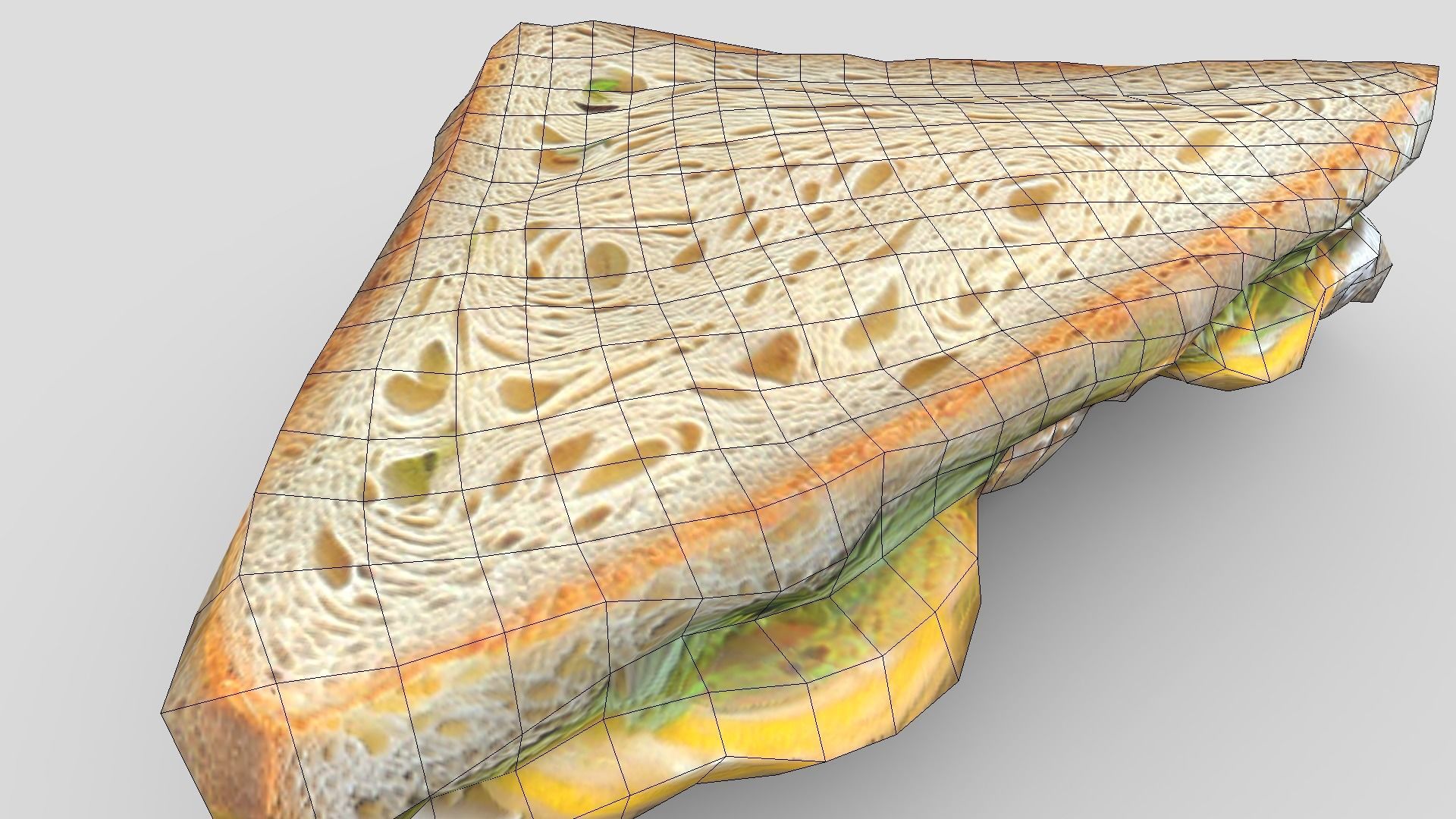 Slice of a Sandwich Low-poly 3D model_10