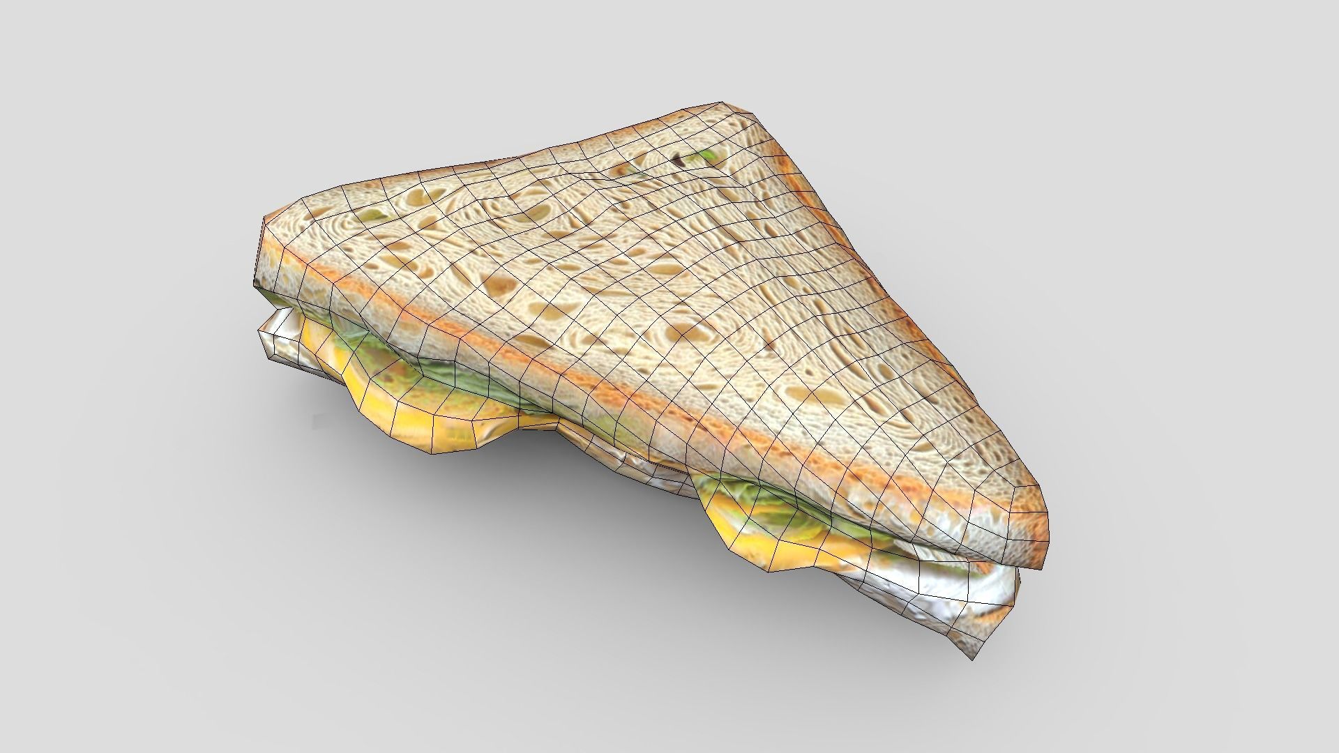 Slice of a Sandwich Low-poly 3D model_2
