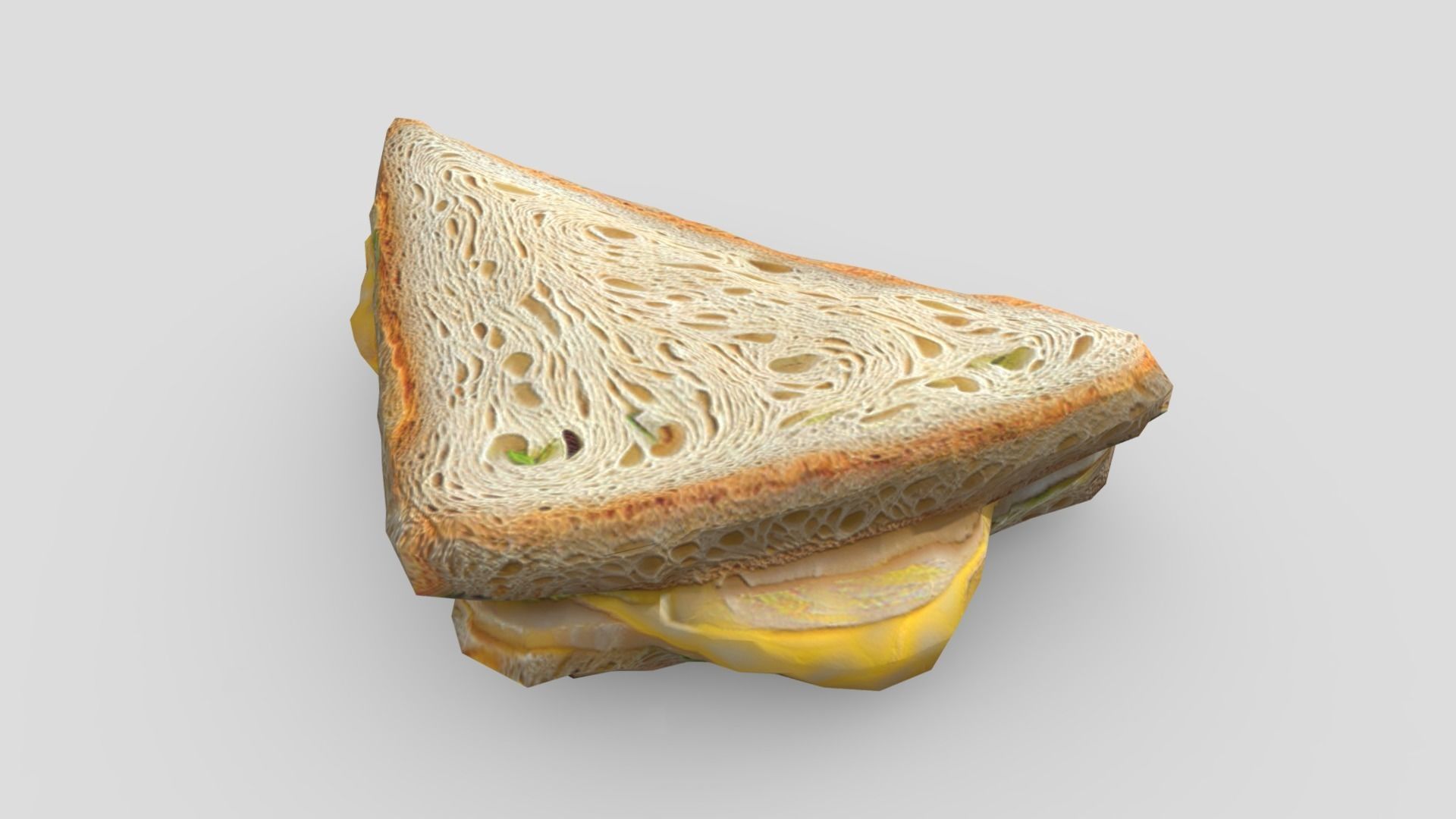Slice of a Sandwich Low-poly 3D model_7