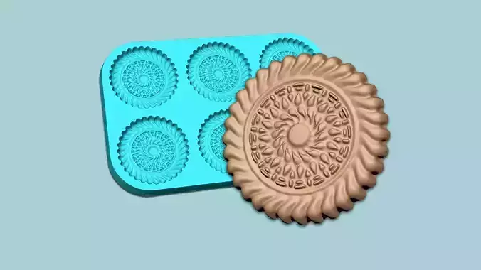 Cookie Mould 07 - Biscuit Silicon Molding 3D print model