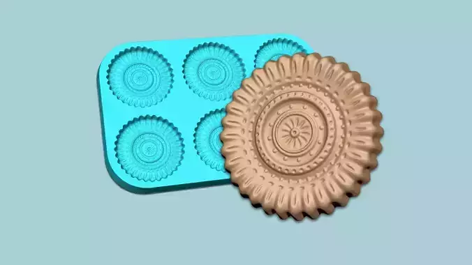 Cookie Mould 04 - Biscuit Silicon Molding 3D print model