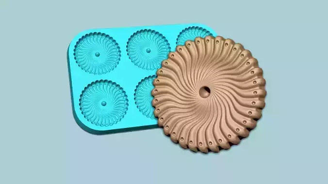 Cookie Mould 02 - Biscuit Silicon Molding 3D print model
