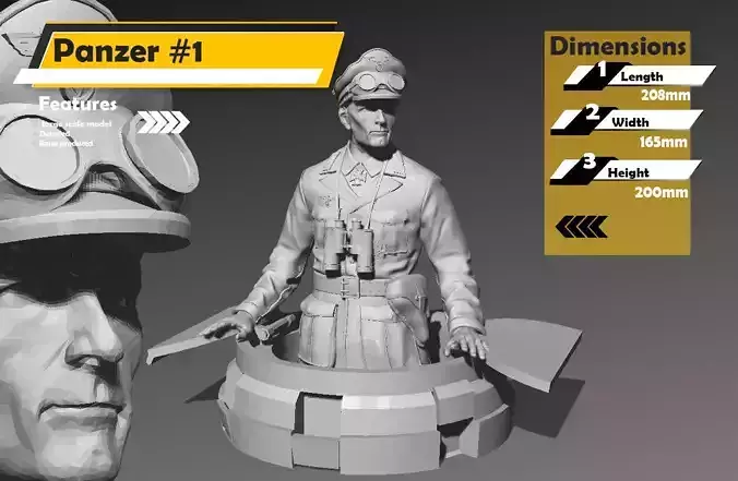 200 WWII German Panza Tank commander No 1