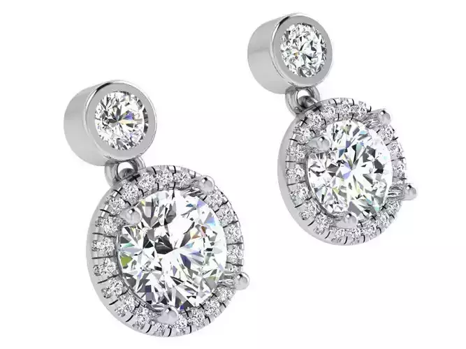 Round Halo Earring 4539