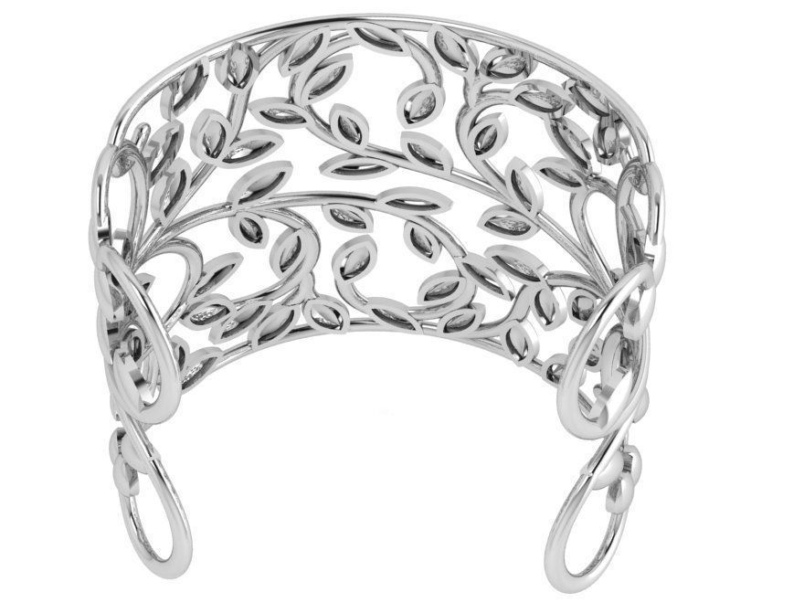 Leaf Bracelet 4545 3D print model_4
