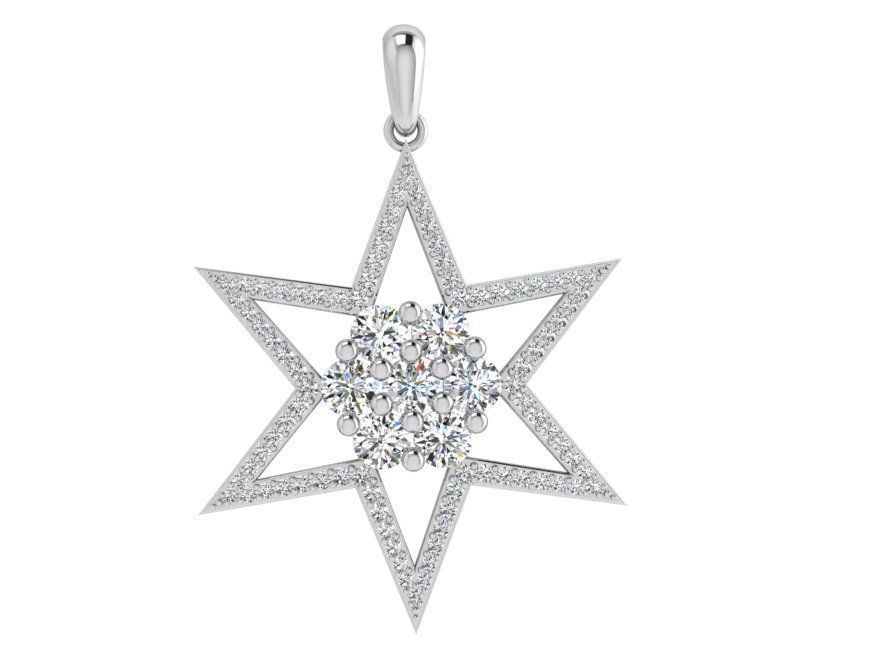Star Diamond Pendant 4550 3D print model_2