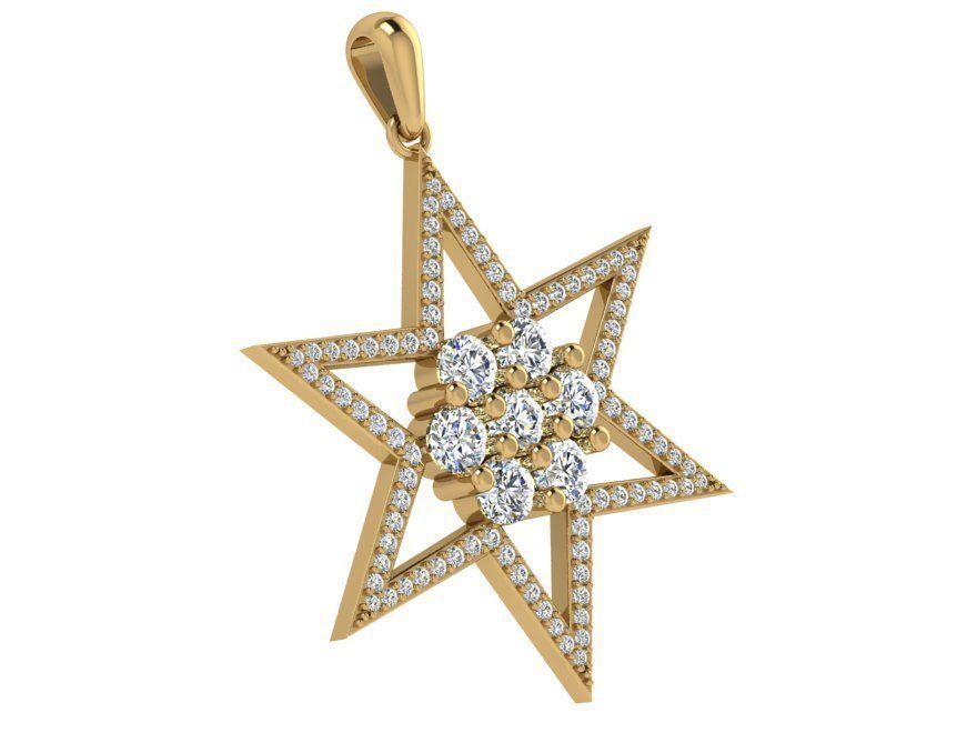 Star Diamond Pendant 4550 3D print model_1