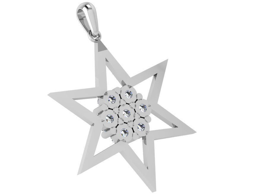 Star Diamond Pendant 4550 3D print model_4