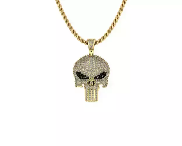 Punisher Skull Diamond Pendants