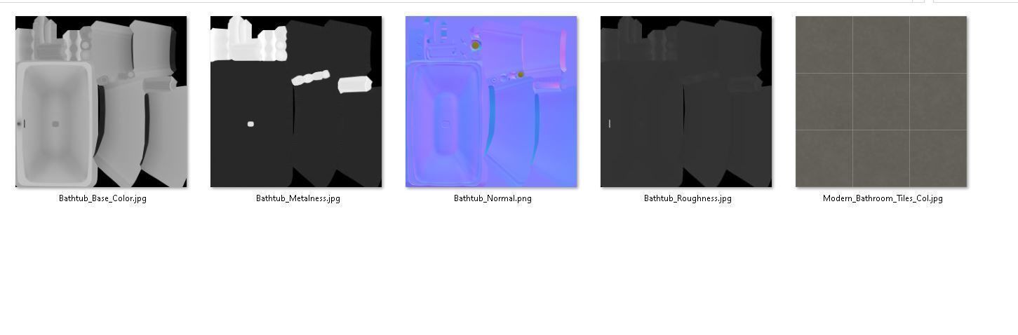 Modern Bathtub Low-poly 3D model_17