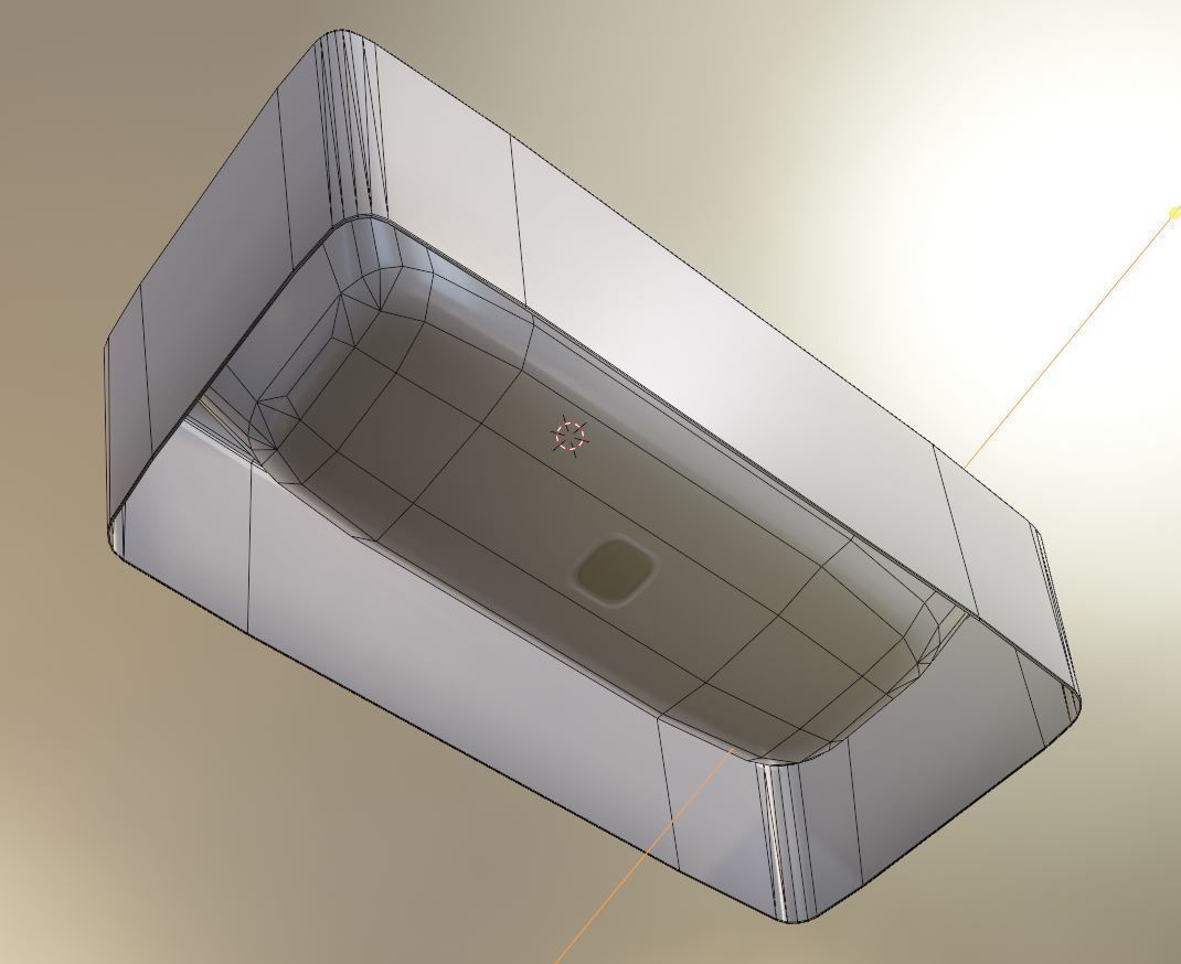 Modern Bathtub Low-poly 3D model_16