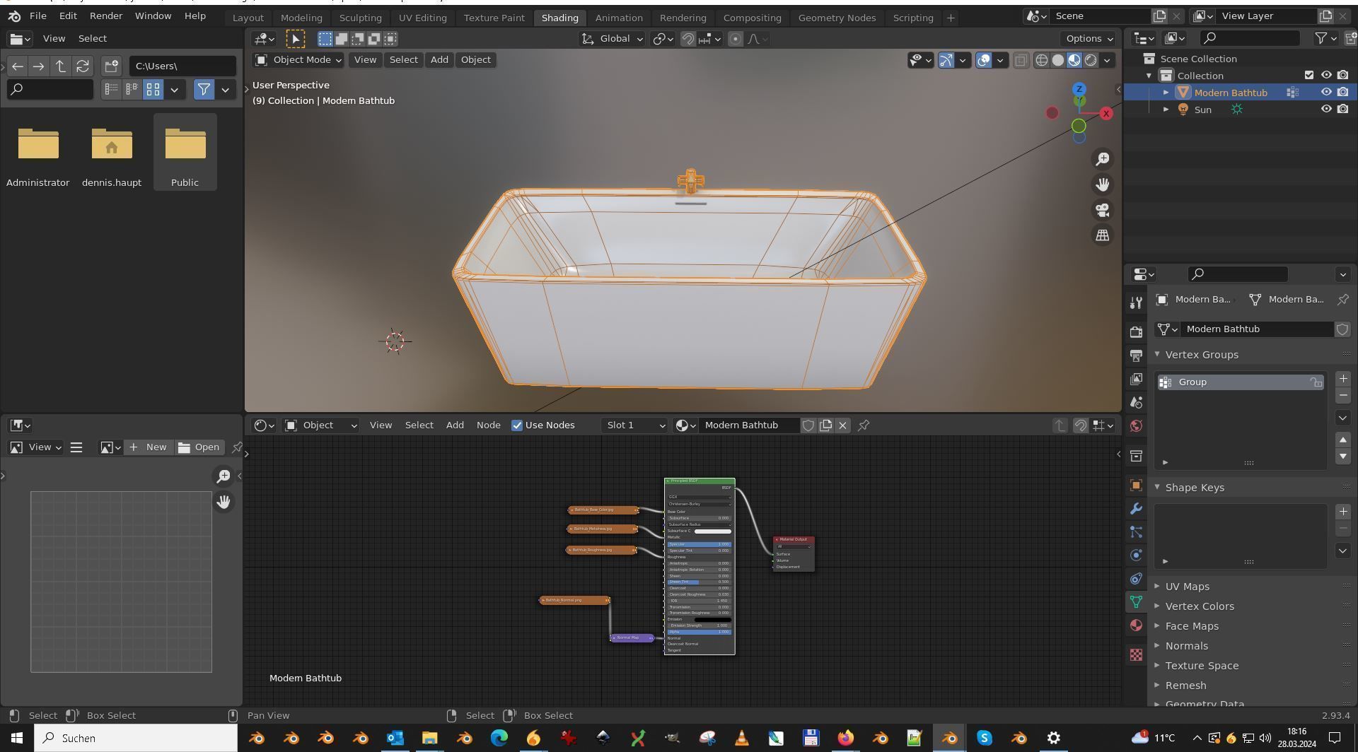 Modern Bathtub Low-poly 3D model_18