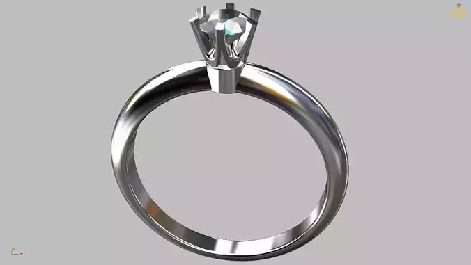 Solitaire Ring 4 00mm Gem 3D print model