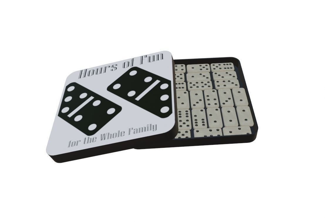 Domino Set Low-poly 3D model_1
