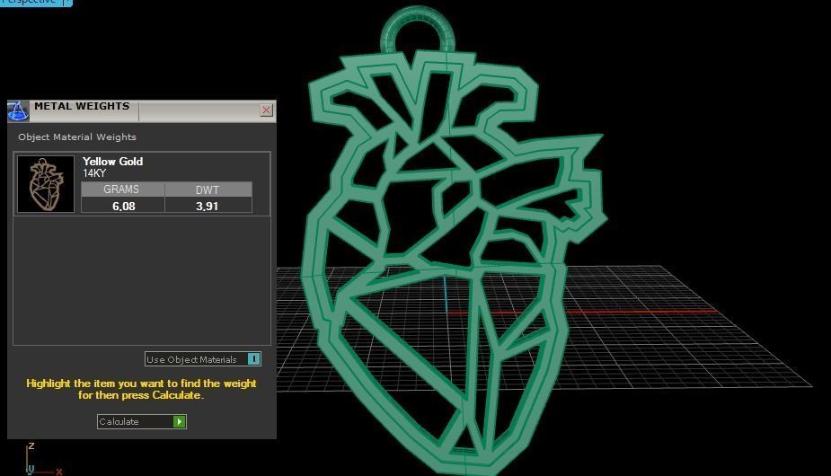Jewelry Pendant Heart 3D print model 3D print model_6