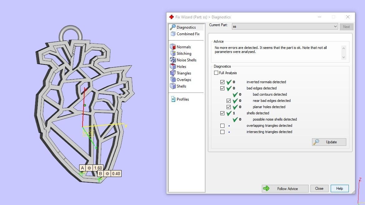 Jewelry Pendant Heart 3D print model 3D print model_2