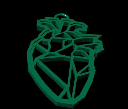Jewelry Pendant Heart 3D print model 3D print model_5