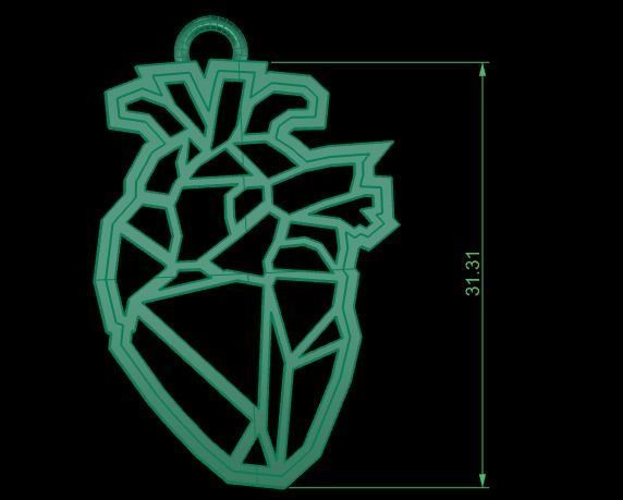 Jewelry Pendant Heart 3D print model 3D print model_3