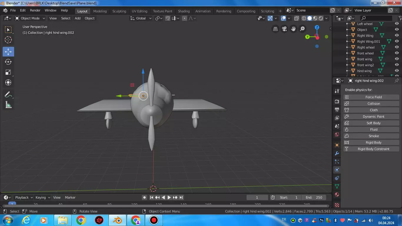 Plane Free low-poly 3D model