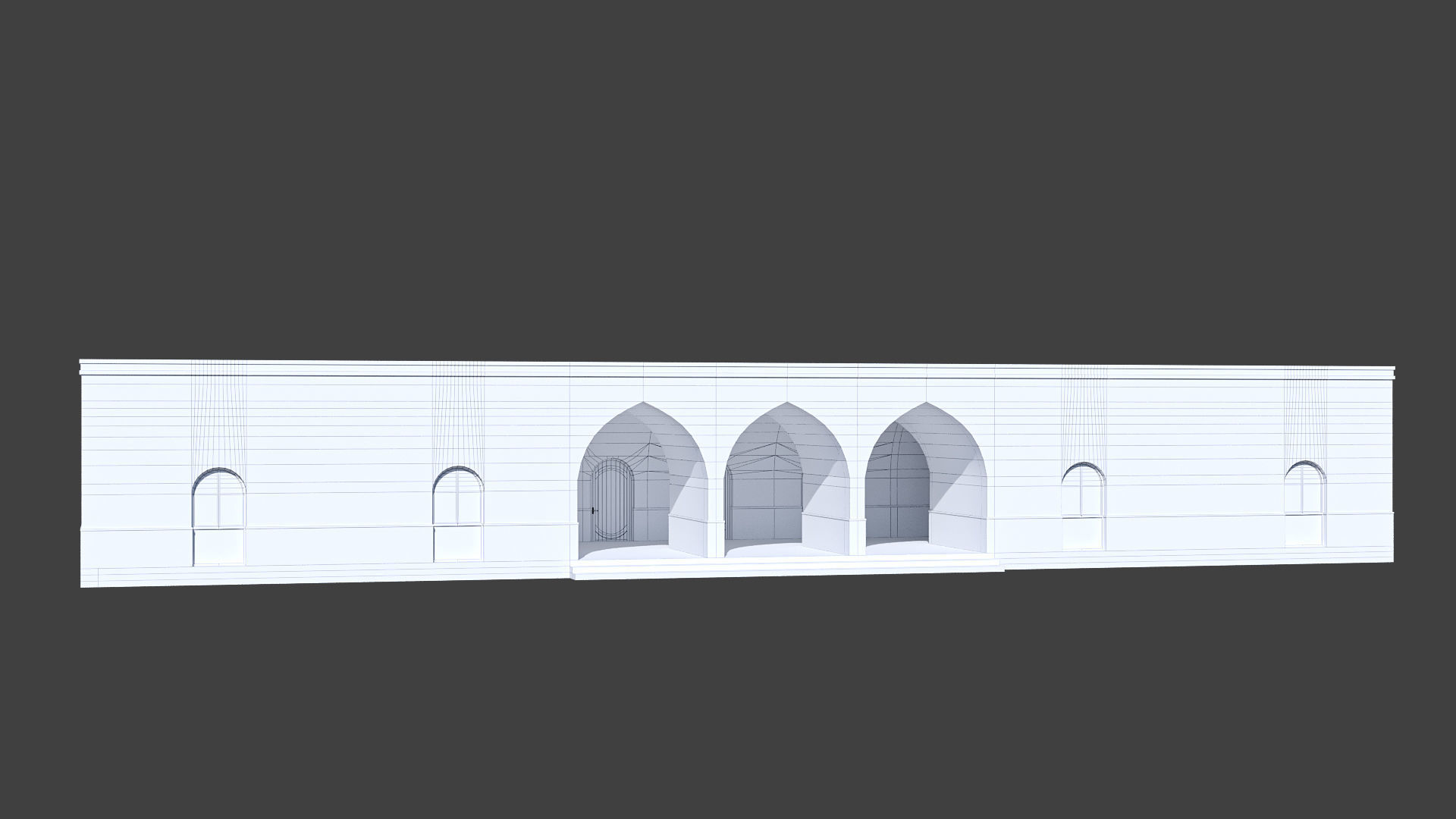 Islamic Architecture Arched Building 3D model_16
