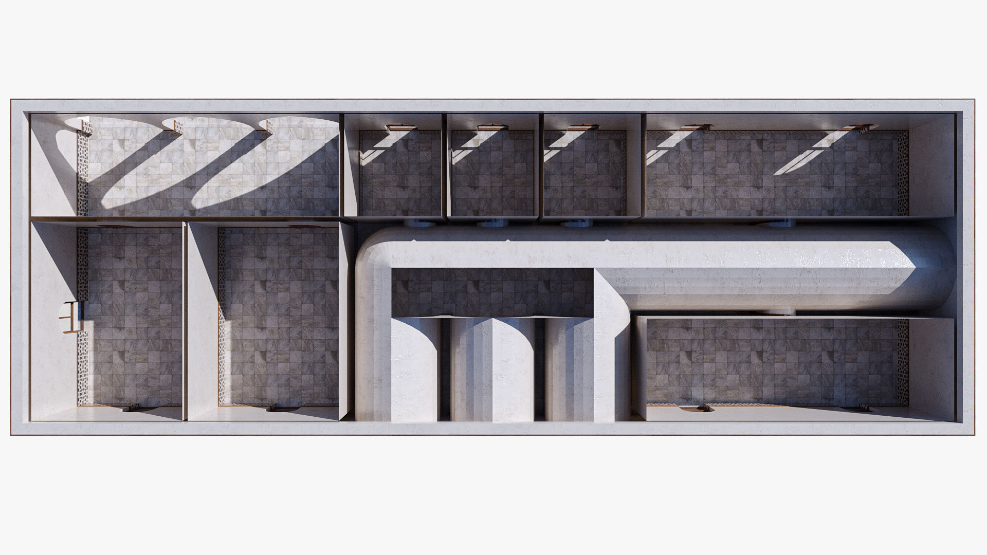 Islamic Architecture Arched Building 3D model_12