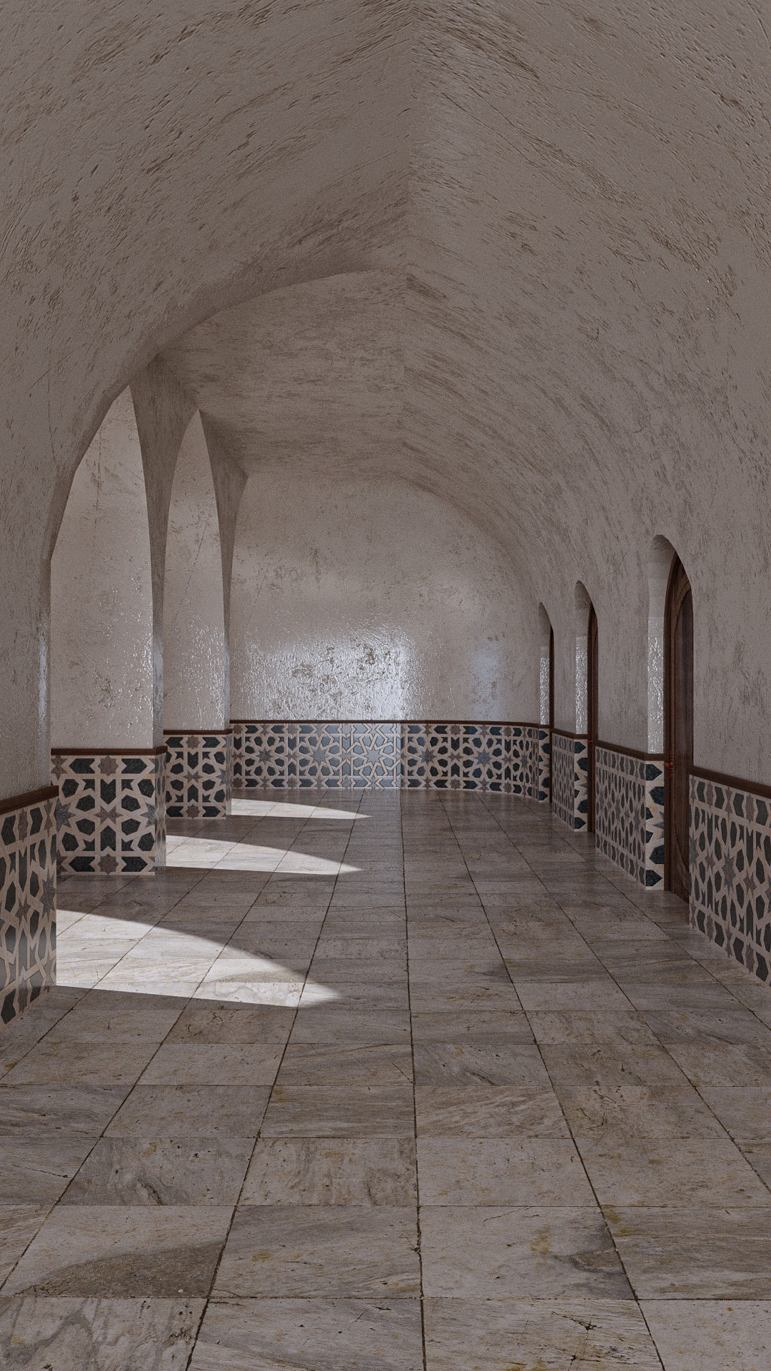 Islamic Architecture Arched Building 3D model_13