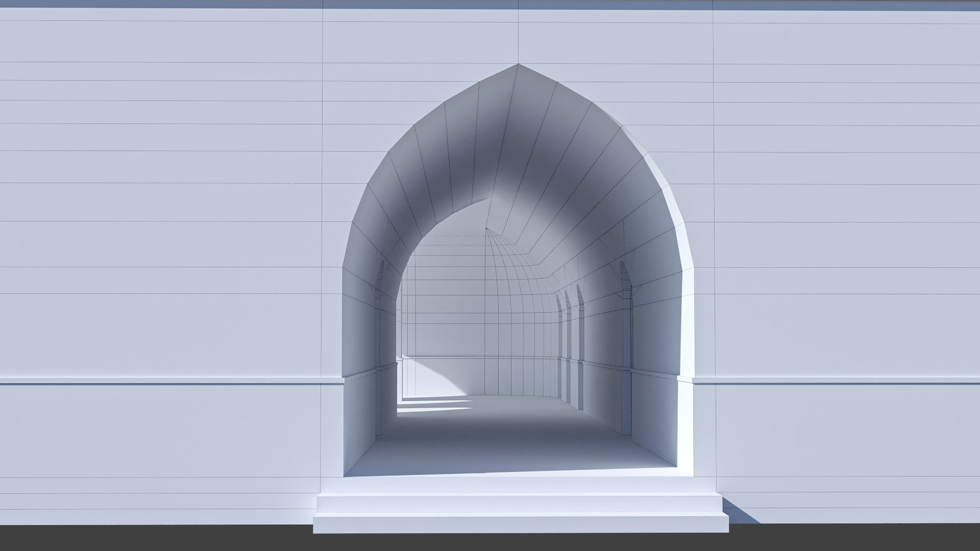 Islamic Architecture Arched Building 3D model_17
