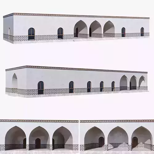 Islamic Architecture Arched Building 3D model