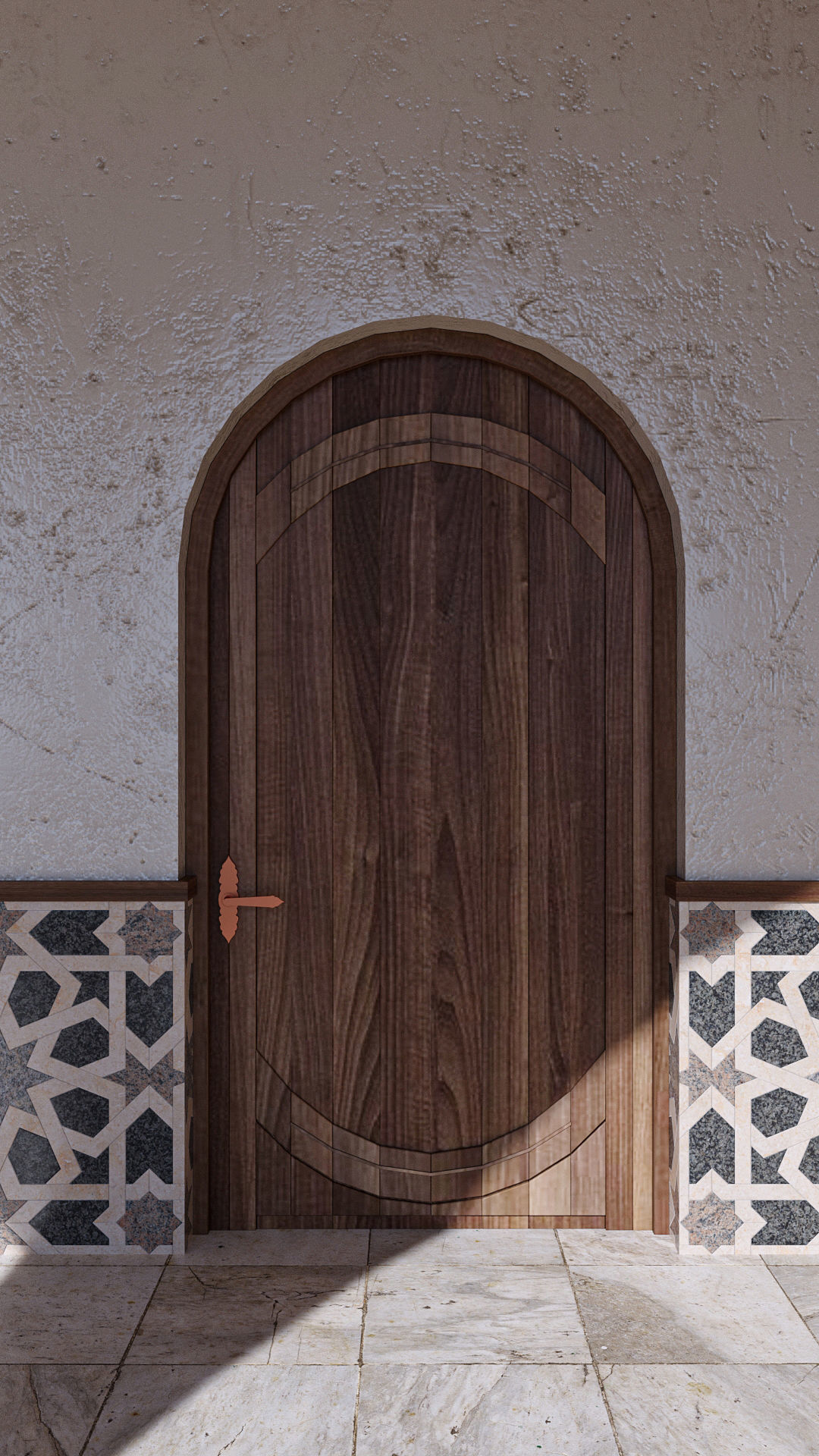 Islamic Architecture Arched Building 3D model_14