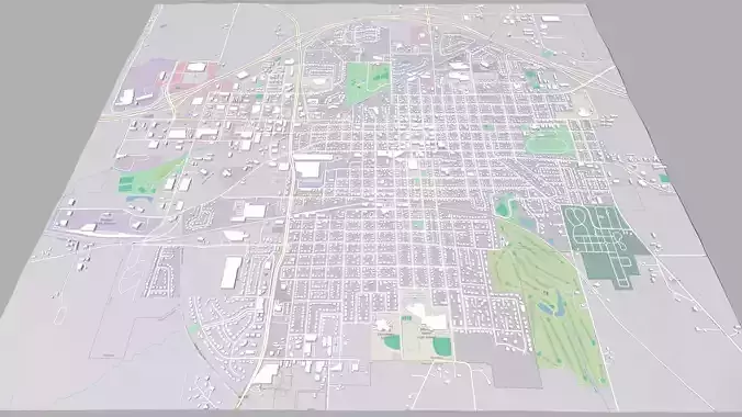 Cityscape Monroe Wisconsin United States 3D model