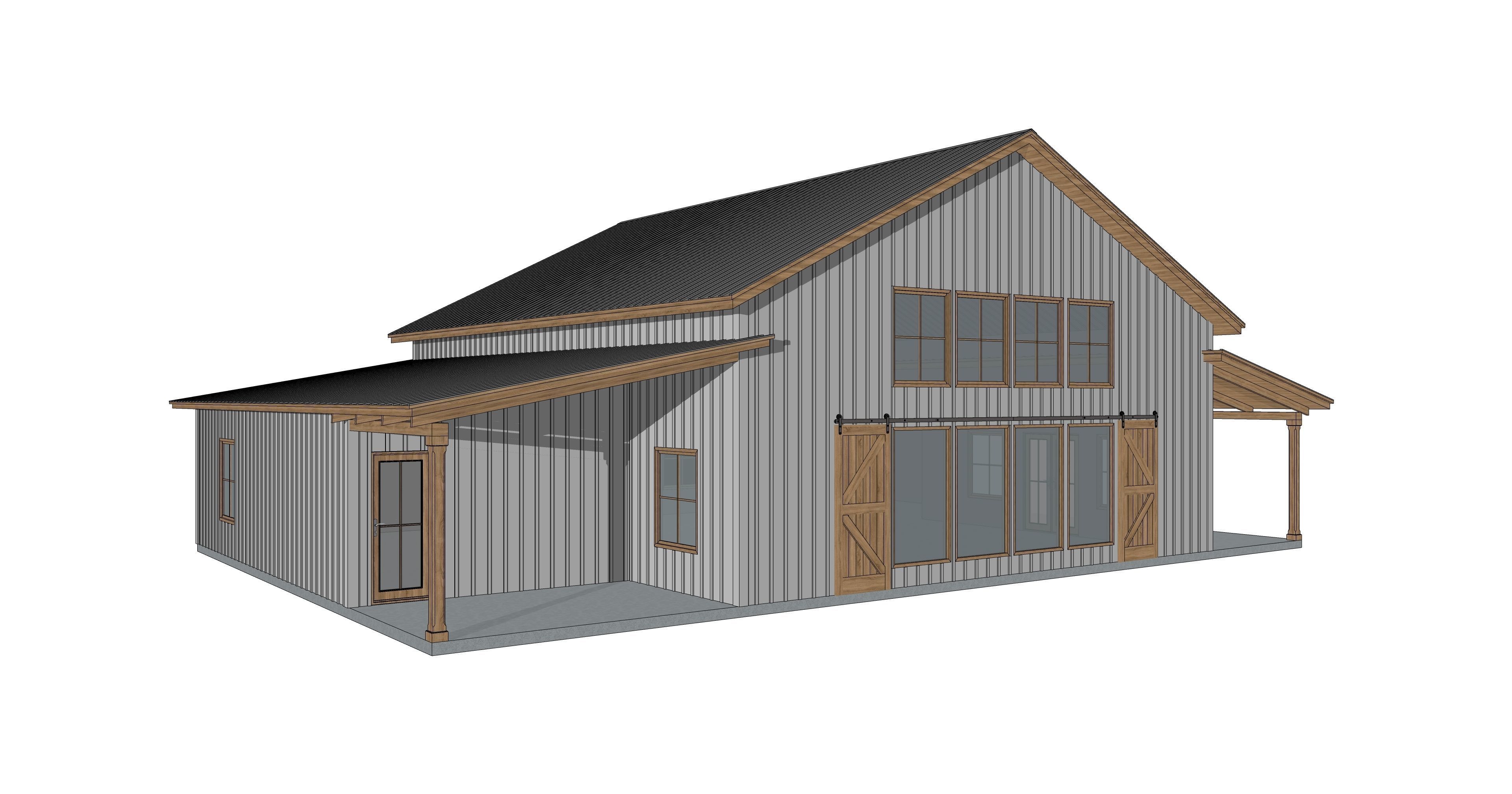 Barndominium House - 020 Low-poly 3D model_1